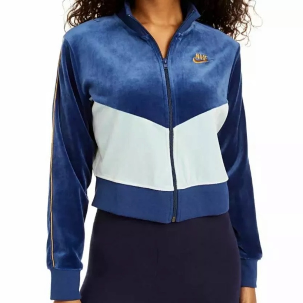 Nike Women's Sportswear Velour Jacket - Coast Blue